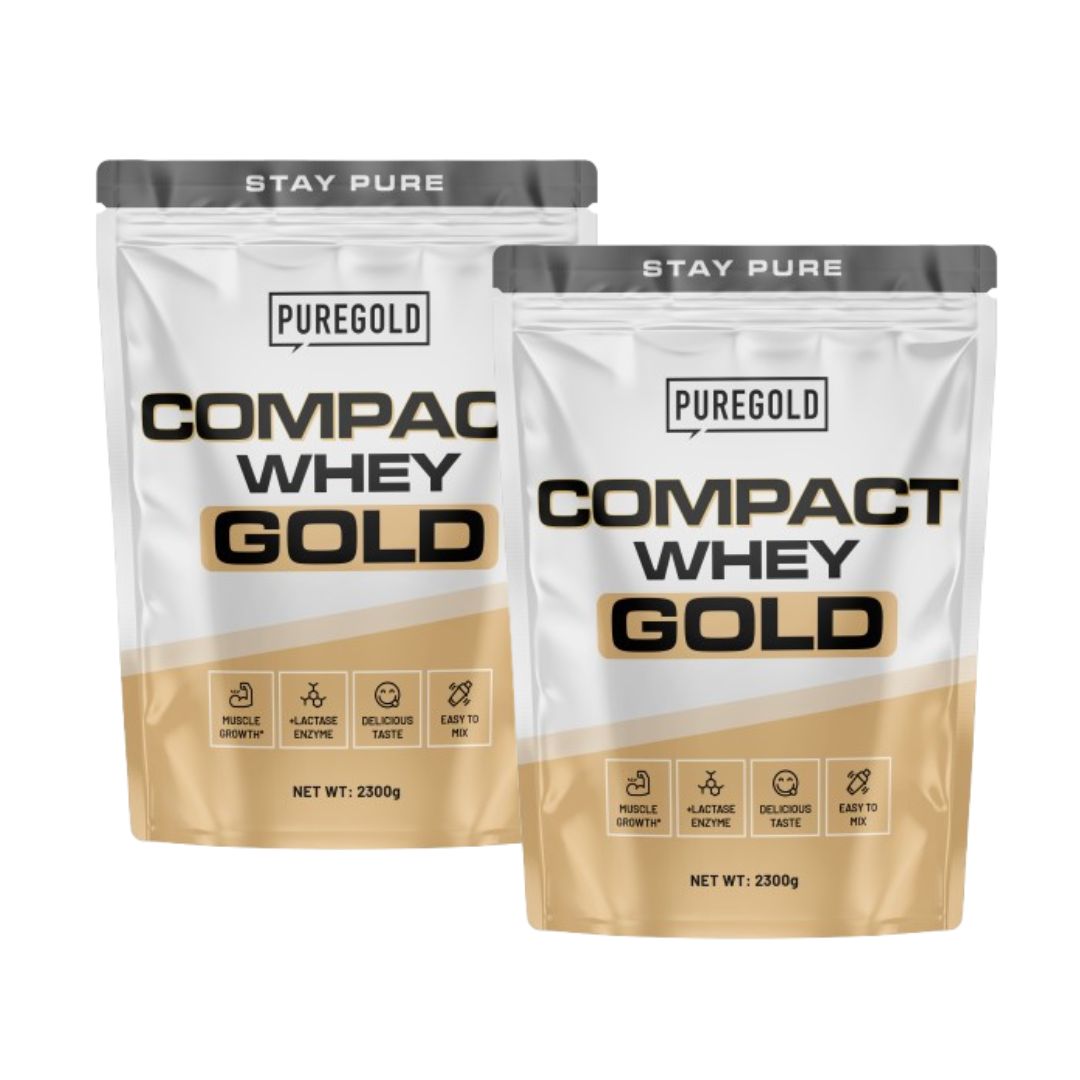 Pack 2 Proteínas Compact Whey Pure gold 2.300 gramos (142 porciones)