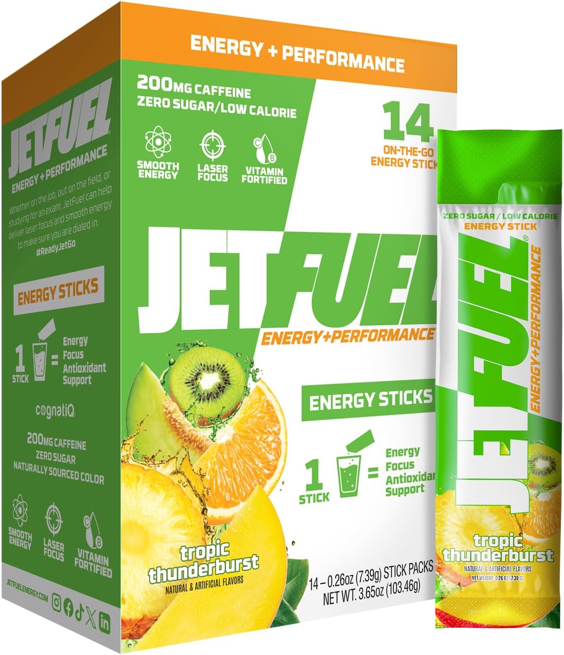 Pre entreno Jetfuel Energy Stick 14 porciones